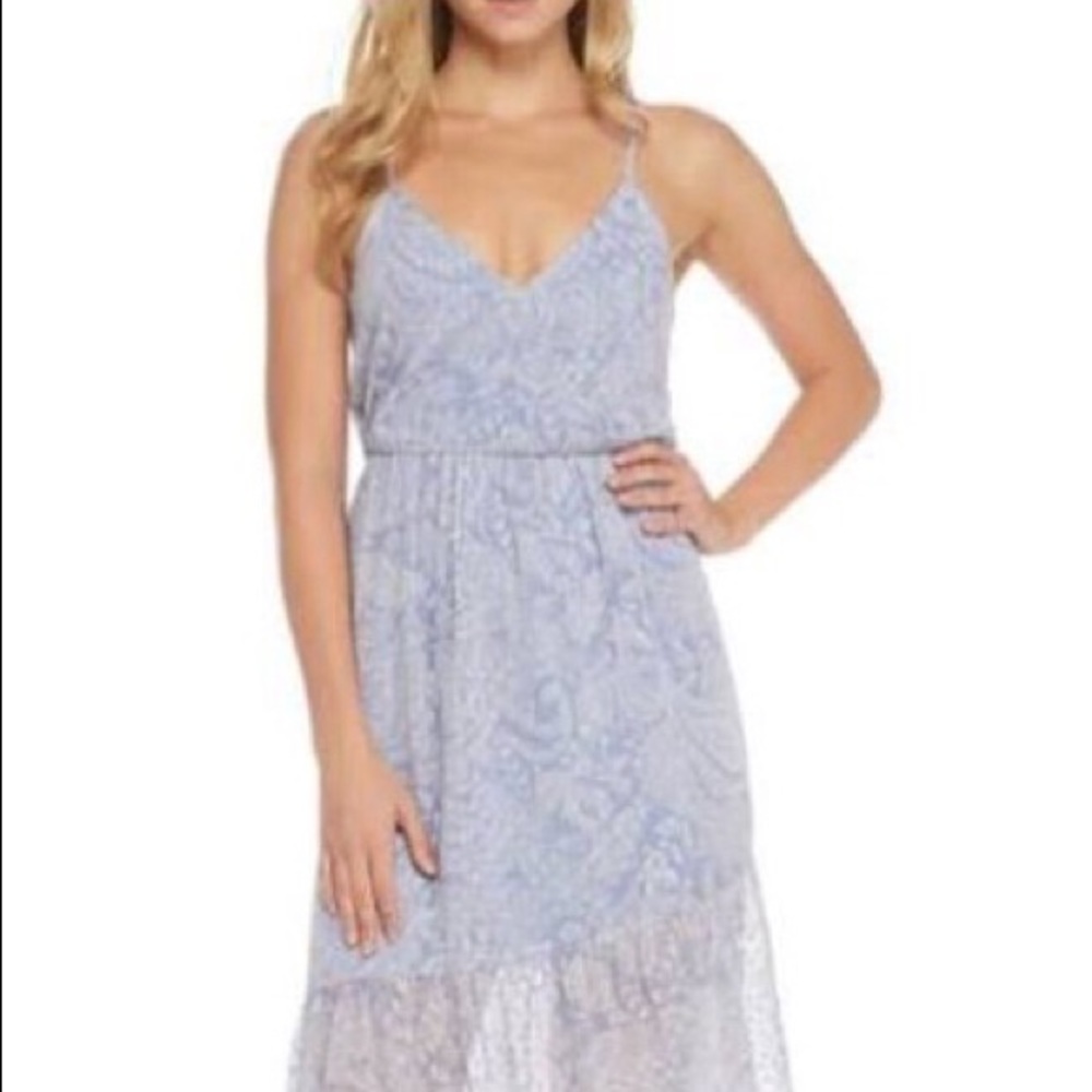 NWT. Parc & Lex blue bohemian sundress. Pretty periwinkle color. Large.